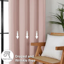 Simplebrand Ava Blush Blackout Curtains for Bedroom 96 Inches Long 2 Panels, Solid Thermal Insulated, Energy Saving Nursery Window Treatment Curtains Blackout Drapes, W50 x L96 Inch, Blush by TinyTreasures Baby Boutique