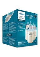 Philips Avent Anti-Colic Baby Bottles, 11oz, with Flow 3 Nipples, 3m+, 4pk, Clear, SCY106/04 by TinyTreasures Baby Boutique