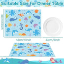 Unicorn Mermaid Kids Placemats Set of 6 Transport Dinosaur Plastic Table Mats Toddler Children Farm Ocean Animal Place Mats Washable Table Decoration for Indoor Outdoor Party Kitchen Dining by CozyNest Decor