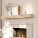 72x7x3 Fireplace Mantel - Solid Rustic Wood Wall Mounted Floating Shelf - DIY Color - with Invisible Heavy Duty Steel Bracket by CozyNest Decor