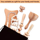 6 Pcs Wood Therapy Massage Tools, Meifuly Professional Complete Maderotherapia Wooden Massager Kit for Body Shaping, Lymphatic Drainage, Muscle Pain Relief, Anti-Cellulite (with Storage Bag) by CozyNest Decor