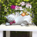 Cat Garden Figurines Outdoor Decor Solar Statue with Succulent and LED Lights for Patio Lawn Yard Art Decoration Housewarming Garden Gift by CozyNest Decor