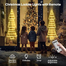 LED Christmas Lights Outdoor, 4.6ft Ladder Lights, Plug-in Christmas Tree Hanging Lights, Waterproof 8 Light Modes Christmas Decoration Lights for Indoor, Wall, Window, Garden - Warm White by GreenHaven Gardens