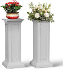 EFU 36'' Tall Planters Outdoor Set of 2 Resin Planter,Modern Design Garden Bed, Built-in Drainage,for Patio Backyard Weddings Events Home Decor,Crack-Resistant,All-Weather Durability(Ashen) by CozyNest Decor