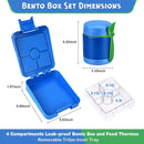 Bento Lunch Box Set With 10oz Soup Thermo, Leak-proof Lunch Containers with 4 Compartment, Kids Hot Thermo Food Jar/Insulation Lunch Bag, Food Containers for School （Blue） by TinyTreasures Baby Boutique