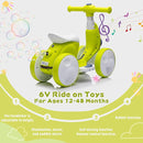 6V Electric Baby Balance Bike with Bubble Machine,4 in 1 Toddler Balance Bike w/Remote Control for 1 Year Old Boys Girls Kids Bubble Bike Ride on Toys w/Powered Motor,Music,LED Lights (Cyan) by TinyTreasures Baby Boutique