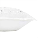 Eyes of India Embroidered Decorative Boho Throw Pillow Cover with Mirrors, Handmade Bohemian Accent Cushion Case for Sofa Couch Bedroom Living Room (White, 16" x 16") by CozyNest Decor