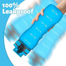 OLDLEY 25 oz Water Bottle, Motivational Water Bottle with Time Marker, Sports Water Bottle With Strap, Leakproof & BPA Free Large Water Bottles for School, Gym, Travel, Outdoor, Tritan,Blue by CozyNest Decor
