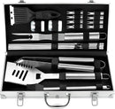 ROMANTICIST 20pcs Heavy Duty BBQ Grill Tool Set in Case - The Very Best Grill Gift for Father's Day and Christmas - Professional BBQ Accessories Set for Outdoor Cooking Camping Grilling Smoking by GreenHaven Gardens