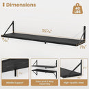 Heimlove 36 Inch Black Floating Bookshelves Set of 3,Heavy Duty Wall Mounted Bookshelves,Bookshelf for Living Room,Bedroom,Kitchen,Laundry Room Storage & Decor by CozyNest Decor