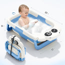 Foldable Baby Bathtub, Lightweight Bathtub for Infants to Toddlers with Soft Cushion & Thermometer, Portable Baby Tub Newborn to Toddler 0-36 Months(Blue) by TinyTreasures Baby Boutique