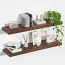 Fun Memories Farmhouse Floating Shelves - 8 Inch Deep Rustic Wood Wall Shelf - Premium Solid Pine Wood Storage Shelf for Kitchen Living Room Bedroom - 30" W x 8" D - Set of 2 - American Walnut by CozyNest Decor