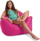 Posh Creations Structured Comfy Seat for Playrooms and Bedrooms, Large Bean Bag Chair, Malibu Lounge, Pink by TinyTreasures Baby Boutique