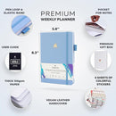 Clever Fox Planner Premium Edition – Undated Luxurious Weekly & Monthly Planner to Increase Productivity and Hit Your Goals – Organizer – Start Anytime, A5, Lasts 1 Year, Light Blue (Weekly) by TinyTreasures Baby Boutique