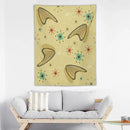 ICMOLYYENLO Boho Medieval Cat Tapestry, Abstract Atomic Starburst Geometric Aesthetic Art Wall Hanging For Bedroom Living Room Dormitory 60x60 Inches by CozyNest Decor