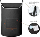 XL Hanging Laundry Hamper Bag, Black Door Hanging Hamper with Large Openging Hanging Laundry Hamper Storage Bag Large Size 36X22 Inch (Black) by CozyNest Decor