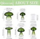 Glasseam Mushroom Plant Propagation Stations: Green Glass Terrarium Jar Set of 5 Cute Planters for Indoor Plants Mini Propagate Station Unique Christmas Birthday Gifts for Women Home Office Decor by GreenHaven Gardens