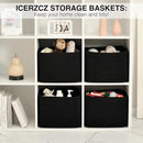 Storage Baskets for Organizing & Shelves, Woven Cotton Rope Organization Bins for Dog Toys, Clothes, Books, Nursery Organizer, 15" Lx11''Wx9.5''H, (4 Packs) Black by CozyNest Decor