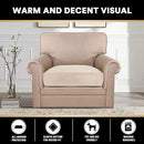 PrinceDeco Stretch Velvet Couch Cushion Cover,Soft Fitted Cushion Slipcover for Chair Cushion Furniture Protector Seat Cushion Sofa Cover Width Up to 29.5", Ivory by CozyNest Decor