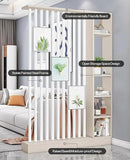 Wall Room Divider, Storage Cabinet Storage Display with Shelves, Modern Freestanding Wood Room Divider Screen, Wall Privacy Screens for Home Decorative (Beige+White,55" L x 9.5" W x 79.5" H) by CozyNest Decor