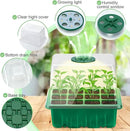 Lunies 6 Packs Seed Starter Tray with Grow Light, Indoor Greenhouse Seeding Starter Trays for Planting, Base Gardening Plant Germination Kit, Seed Starter Kit with Humidity Domes, (12 Cells per Tray) by GreenHaven Gardens