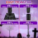 2Pack 5FT 200LED Black Halloween Tree Lights, Timer Function Lighted Black Trees with Purple and Orange Lights, Spooky Trees Light for Indoor Outdoor Halloween Decorations by CozyNest Decor