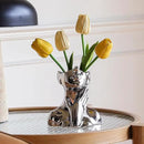 BrownLove Silver Ceramic Face Vase, Modern Silver Decorative Art Vase, Bookshelf Placed On The Desktop, Small Living Room, Office and Bedroom by GreenHaven Gardens