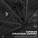 PURPLE LEAF 10 Feet Patio Umbrella Outdoor Cantilever Square Umbrella Aluminum Offset Umbrella with 360-degree Rotation for Garden Deck Pool Patio Black by GreenHaven Gardens