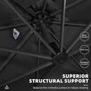 PURPLE LEAF 10' X 13' Square Cantilever Umbrella Patio Umbrella with Base Outdoor Umbrella Aluminum Offset with 360-degree Rotation for Garden Deck Pool Patio Black by GreenHaven Gardens