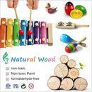 LOOIKOOS Toddler Musical Instruments,Wooden Percussion Instruments Toy for Kids Baby Preschool Educational Musical Toys Set for Boys and Girls with Storage Bag by TinyTreasures Baby Boutique