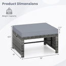 Tangkula 2 Pieces Patio PE Rattan Ottomans, Multipurpose Outdoor Footstool Footrest Additional Seating Side Table with Soft Zippered Cushions for Deck, Garden, and Yard (Gray) by CozyNest Decor