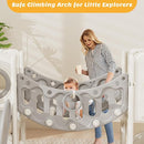 KORIMEFA 10 in 1 Toddler Slide Set, Kids Slide for Toddlers, Outdoor Indoor Playground for Toddlers 1-3, Toddler PlaySet with Basketball Hoop and Ball Golf Set, Climbing Arch(Grey) by TinyTreasures Baby Boutique