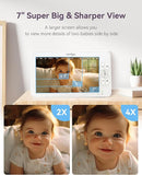 Baby Monitor with Camera and Audio, 7" 720P HD Video Baby Monitor No WiFi, 4000mAh Battery, VOX Mode, Auto Night Vision, Hack Proof, Remote PTZ by TinyTreasures Baby Boutique