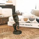 Moai Statue Decor - 6 Inch Easter Island Oranment Resin Stone Decoration for Room Accessories Antique Sculpture for Office Desktop (Play Golf) by CozyNest Decor
