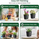4 inch Self Watering Pots for Indoor Plants, 5 Pack Small Flower Plant Pots with Drainage Holes and Clear Reservoirs, Visible Water Level, Plastic Planters with Wicking Rope, Black by GreenHaven Gardens