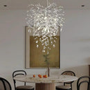 Silver Crystal Tree Branches Chandelier,21 Inchs 6 Lights Modern Round K9 Crystal Chandeliers for Dining Room, Bedroom, Living Room, Foyer,Kitchen Island,Bathroom by CozyNest Decor