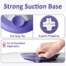 Stainless Steel Toddler Plate with Suction, 9” Divided Plates with Removable Silicone Sleeves for Baby, Non Toxic & BPA Free | Non Slip | Unbreakable Kids Snack Dishes Set of 2, Green & Purple by TinyTreasures Baby Boutique
