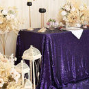 SquarePie Sequin Tablecloth 90 x 156 Inch Purple Sparkly Table Cloth for Wedding Halloween Party by CozyNest Decor