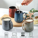 Hasense Coffee Mugs Set of 4, 12 Oz Stoneware Coffee Cups with Large Handle, Colorful Rustic Mug Set for Coffee, Tea, Coco, Latte, Dishwasher and Microwave Safe by CozyNest Decor