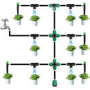 Upgraded Micro Spray Irrigation Drippers, 24 Pieces Three-Way Atomizing Nozzle Fitting for 1/4 Inch Tubing Lock Barbed Drip Line Parts Emitters for Garden Greenhouse Sprinkler Misting System by GreenHaven Gardens