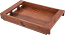 Acacia Wood Serving Tray with Handles – 15x10x2 Inch Decorative Tray for Breakfast in Bed, Dinner, Appetizers, Coffee Table, BBQ, Patio & Party – Perfect for Lap & Couch Use by CozyNest Decor