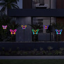 Solar Butterfly Lights, Butterfly Garden Solar Lights，Solar Lights Outdoor Decoration,Waterproof neon Outdoor lamp, Yard Patio Pathway Decor for Outside(Dark Blue, 2 Pack) by GreenHaven Gardens