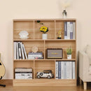 LEYAOYAO 8 Cube Bookshelf with Wood Base,Natural 3 Tier Mid-Century Modern Bookcase,Standing Wide Bookshelves Storage Organizer Shelf,Rustic Display Cabinet Book Shelves for Bedroom,Living Room by CozyNest Decor