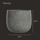 Mondo Large Planter – Grey Stone Finish – Fiberglass Indoor/Outdoor and Weather-Resistant Round Planter (33" D x 31.3" H Exterior, 31.5" D x 30.7" H Interior) by GreenHaven Gardens