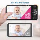 VTech Smart WiFi Baby Monitor, 2K CMOS Sensor Camera, 5.5-inch HD IPS Screen, Clear Infrared Night Vision, Pan-Tilt, 24x Zoom, 2-Way Talk, Multi-Color Night Light, Soothing, Free App: Smart HD Plus by TinyTreasures Baby Boutique