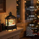 Christmas Snow Globe Lantern Christmas Decorations Gifts Snowman Santa Claus Church Village Scene Musical Glitter Snowfall USB/Battery Timer 12 inch by CozyNest Decor