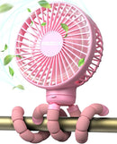FRIZCOL Stroller Fan for Baby - Portable Fans Rechargeable - Battery Operated Fan(Use for 24Hrs) - Fans for Handheld/Clip On/Car Seat/Desk/Camping (Pink) by TinyTreasures Baby Boutique