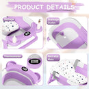 TPN Collapsible Baby Bathtub, Baby Bath Tub with Soft Cushion & Real-Time Thermometer, Baby Bathtub Infant to Toddler Tub (0-36 Months), Portable Newborn Travel Bath tub by TinyTreasures Baby Boutique