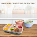 greenandlife 10.8 Inch 4PCS Divided Plates for Kids Adults, Portion Control Plates, Dishwasher & Microwave Safe Compartment Plate, Unbreakable Lightweight Reusable Wheat Straw Plates, INS by CozyNest Decor