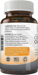 Activated Coconut Charcoal 1200mg, 180 Capsules - Pills for Digestive System, Bloating, Vegan (1bottle) by CozyNest Decor